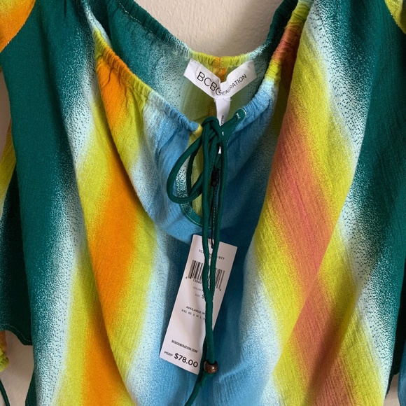 NWT BCBGeneration Faded Stripe Balloon Top - Picture 5 of 6